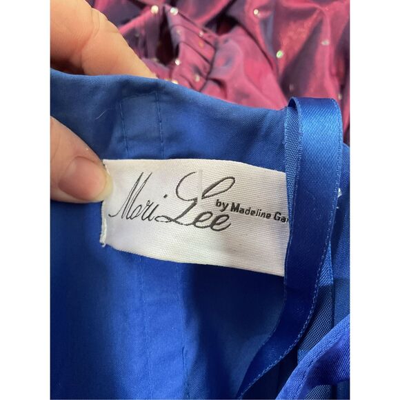 Mori Lee Madeline Gardner Size 5/6 Designer Formal Dress Strapless Blue Sequin A - Picture 13 of 16